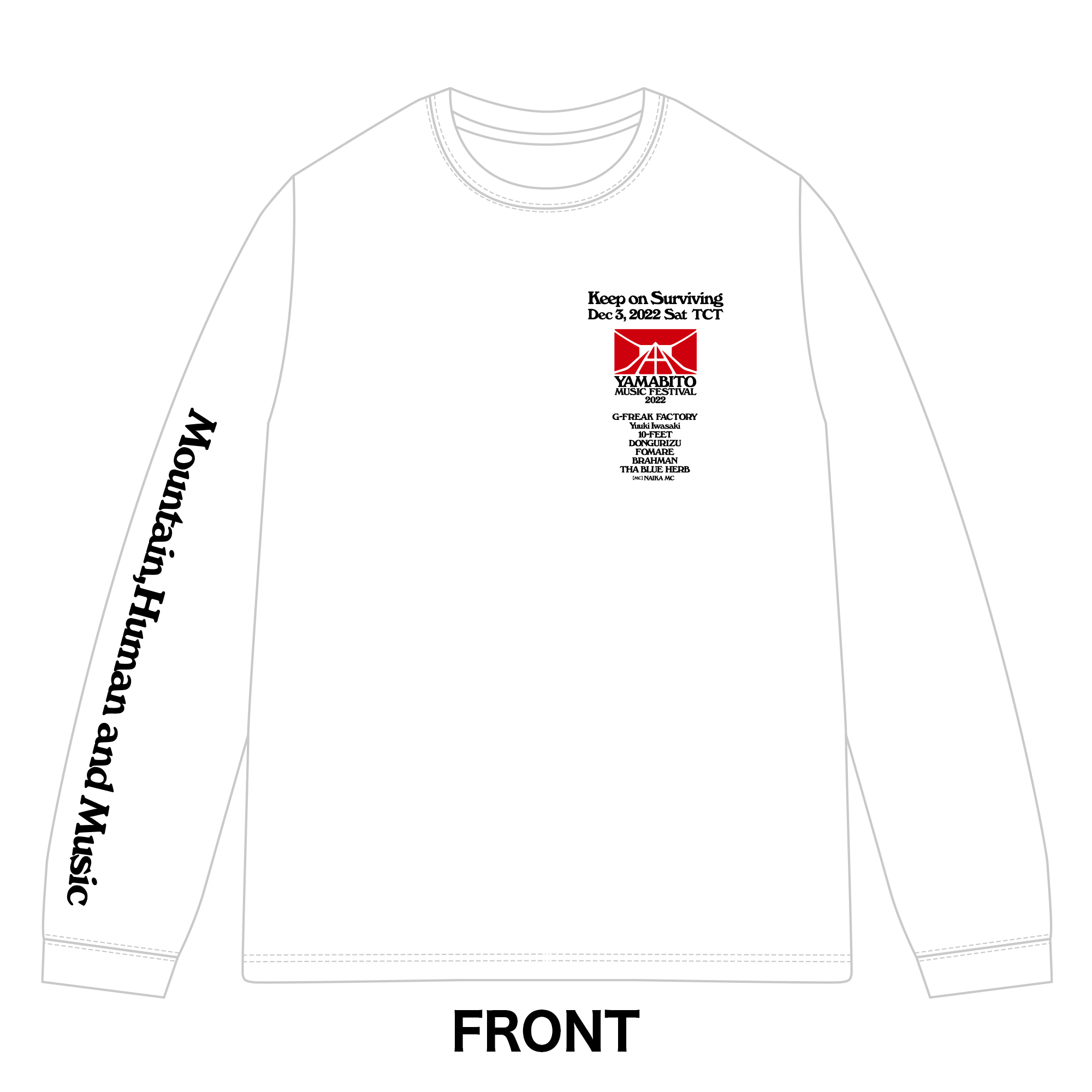 山人音楽祭2022 OFFICIAL LONG Tee Shirt（WHITE）